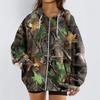 Women's Fashion Casual Halloween Printed Sweatshirt Long Sleeve With Pocket Cardigan Jacket Zipper Hoodie Coat