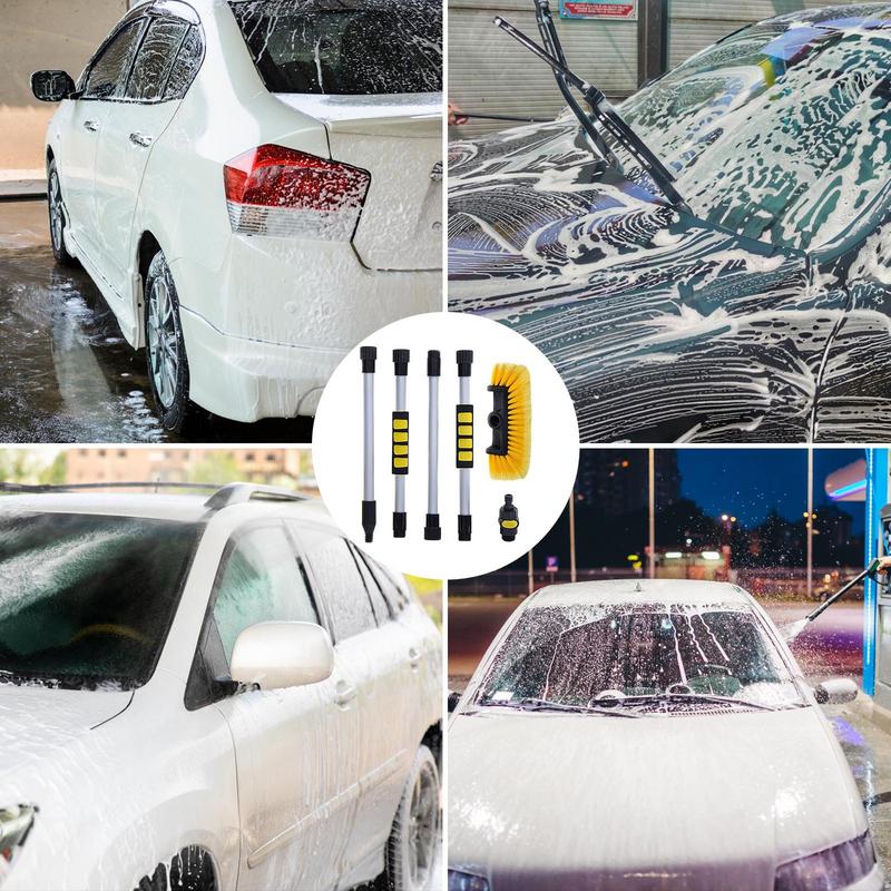 Car Wash Brush Soft Bristle Cleaning Car Wash Brush Head with Hose Attachment Auto Cleaning Dashboard Air Outlet Wheel Wash