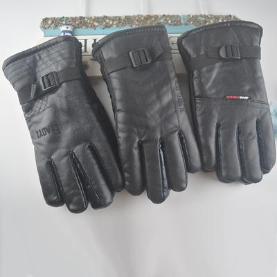 Herbst- und Winterradfahren Leder warme Samt-Winterhandschuhe