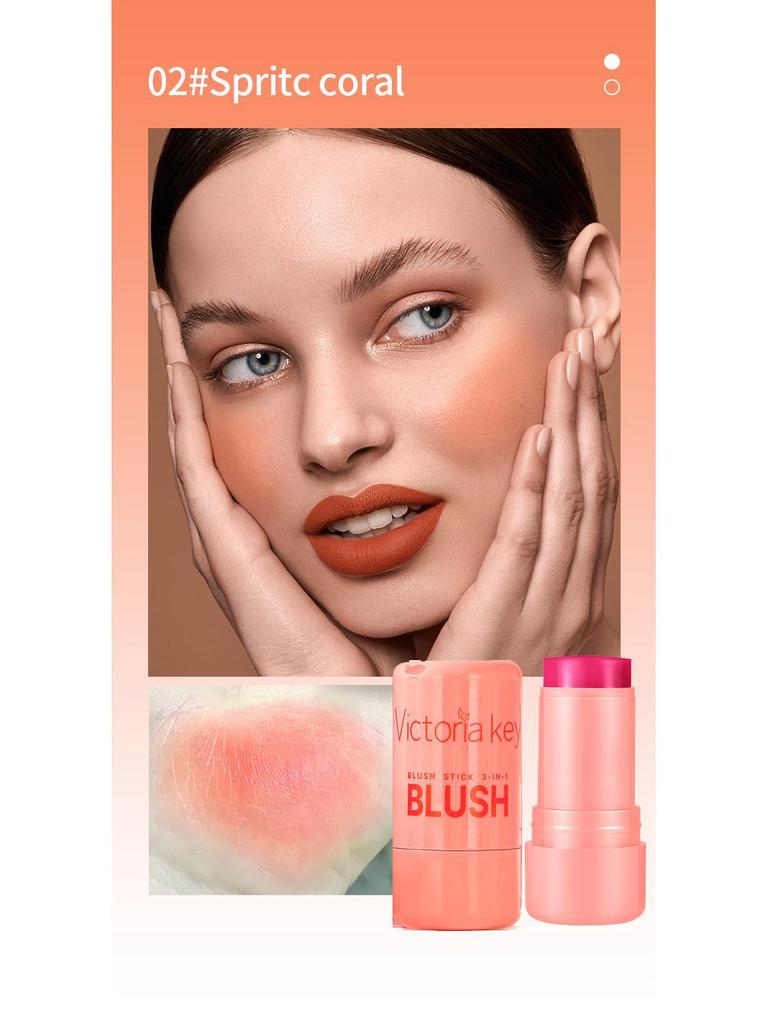 Jelly Blush Stick: Moisturizing Shimmer, Natural Contouring, Dual-use for Lips and Cheeks, Long-lasting Makeup, Highlight Rouge Cream