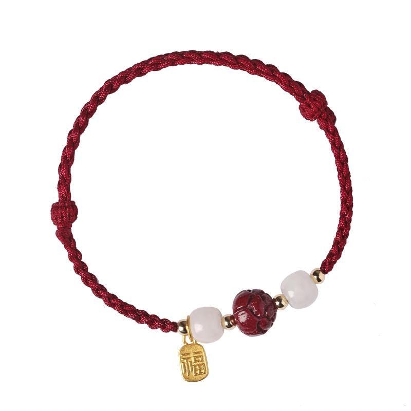 Bracelet Little Red Rope Female Cinnabar Red Rope Hand Strap College Entrance Examination Gold Ranking Title Pass Every Exam Lucky Charm Gift for Men