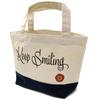 [nc-smile] Liten Kanvasväska, Handväska, Matlådeväska eller Sidoväska, Miniväska, "Keep Smiling" Engelsk Kursiv Design