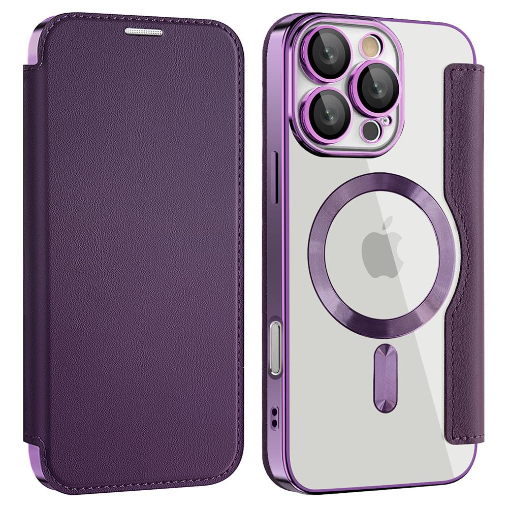 For iPhone 16 Pro Case Compatible with MagSafe PU Leather Card Slots Phone Cover