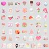 50 Cute INS Style Pink Series Graffiti Stickers Creative Cute Stickers Water Cup Mobile Phone Decoration Stickers