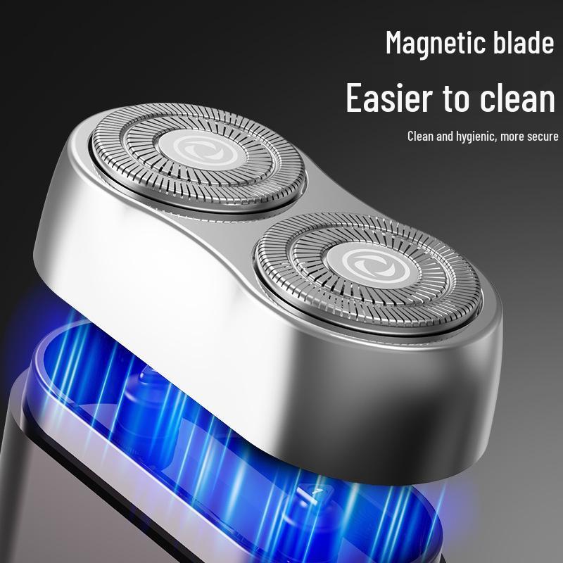 Mini Rechargeable Double-Head Waterproof Electric Shaver for Men - Portable Hair Remover for Travel
