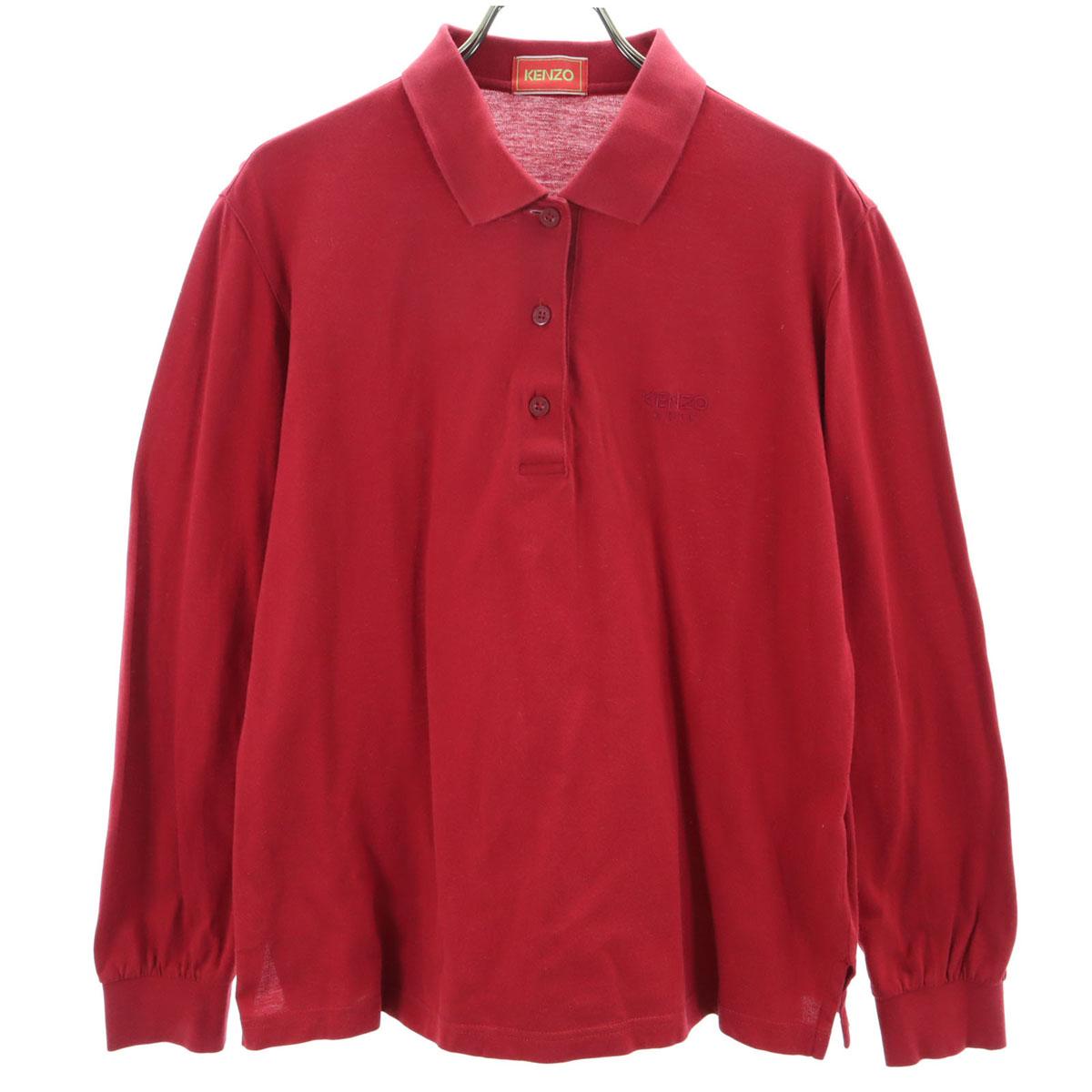 

KENZO 90s Made in Japan Old golf Long sleeve Polo shirt L Red GOLF Pique Women Used