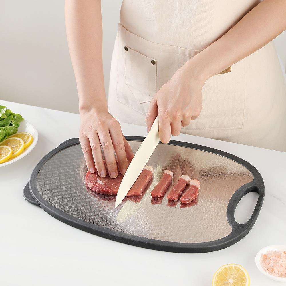 Panda Dual-Sided Cutting Board: 304 Stainless Steel & Plastic for Food Separation, Baby Food & Fruit Prep