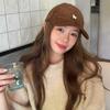 Cute Little Horse Embroidered Corduroy Coffee Colored Baseball Cap for Women  Versatile and Face Enhancing Little Baseball Cap Couple
