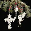 Vintage Christmas Tree Pendant Exquisite Antique Design White Xmas Tree Hanging Navidad New Year Festival Party Decorations 2026