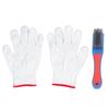Stainless Steel Brush Comfortable Silicone Handle Portable Wire Brush Set with Gloves for Wheels