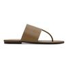 Cowhide version~ row style flat-bottomed toe slippers women's outer wear 2025 summer new beach simple word with sandals
