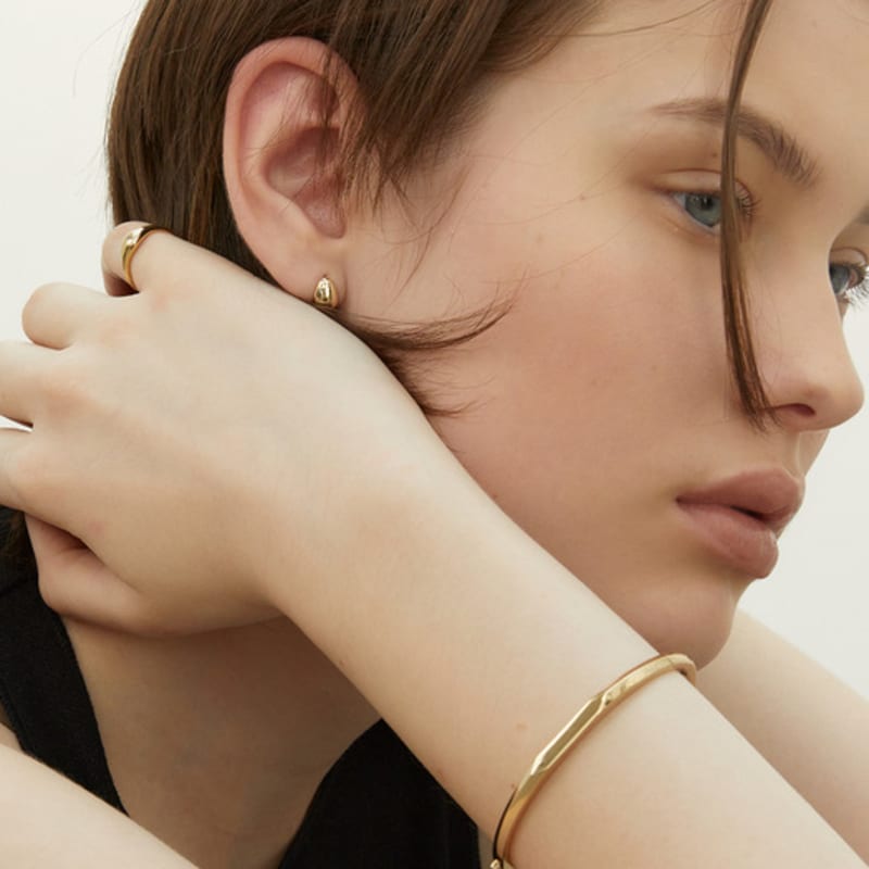 LUNNE 14k Volume Waterdrop Stud Earrings (14k Gold) #LFE20