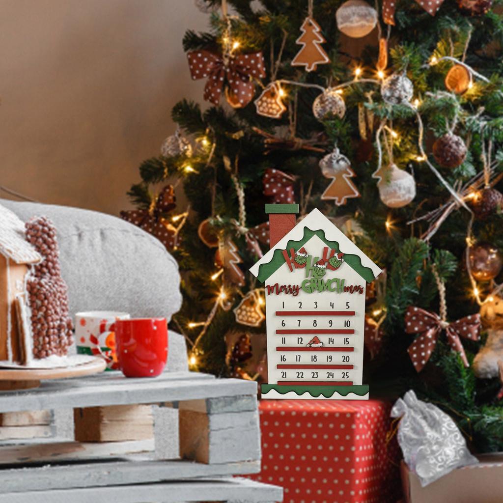 Christmas Calendar Countdown Wooden Festive Ornaments Advent Gift By Christmas