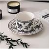 Pinellia flower coffee cup and plate set in a small fragrant cup, with handle, Nordic style, with high aesthetic value