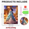 Classic Princess Jasmine Pearl Dress Pearl Art Painting Blue and Green Gradient Pearl Floral Embroidery Elements Pearl Inlay Frameless Craft Painting