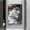David Sculpture Canvas Painting Posters and Prints Black White Statue Wall Art Picture Street Artwork for Living Room Home Decor