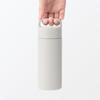 MUJI Vacuum Insulated Insulated Bottle with Gray 76049005 Handle, 350mL, Beige,
