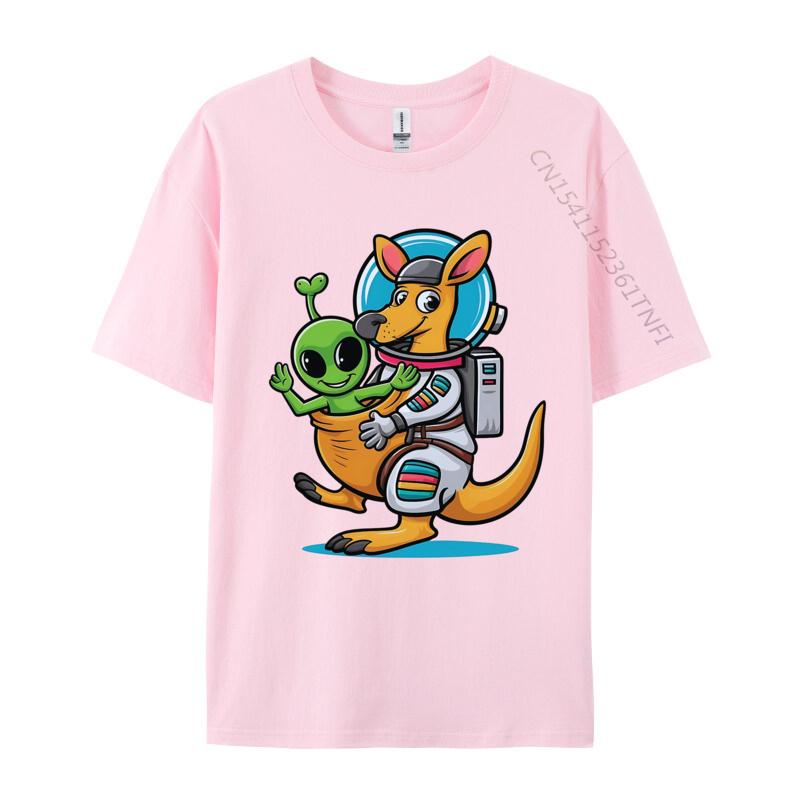 Astronaut Kangaroo TShirt Funny Gift TShirt Cute Personalized Top Tshirts Cotton Unisex Black Shirt Graphic Tees