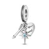 Inlaid Zircon Charm Bead Charms copper Color Love Heart Snake Dangle Compatible With Authentic Pandora Bracelets Charm Bead Charms Pendant Jewellery