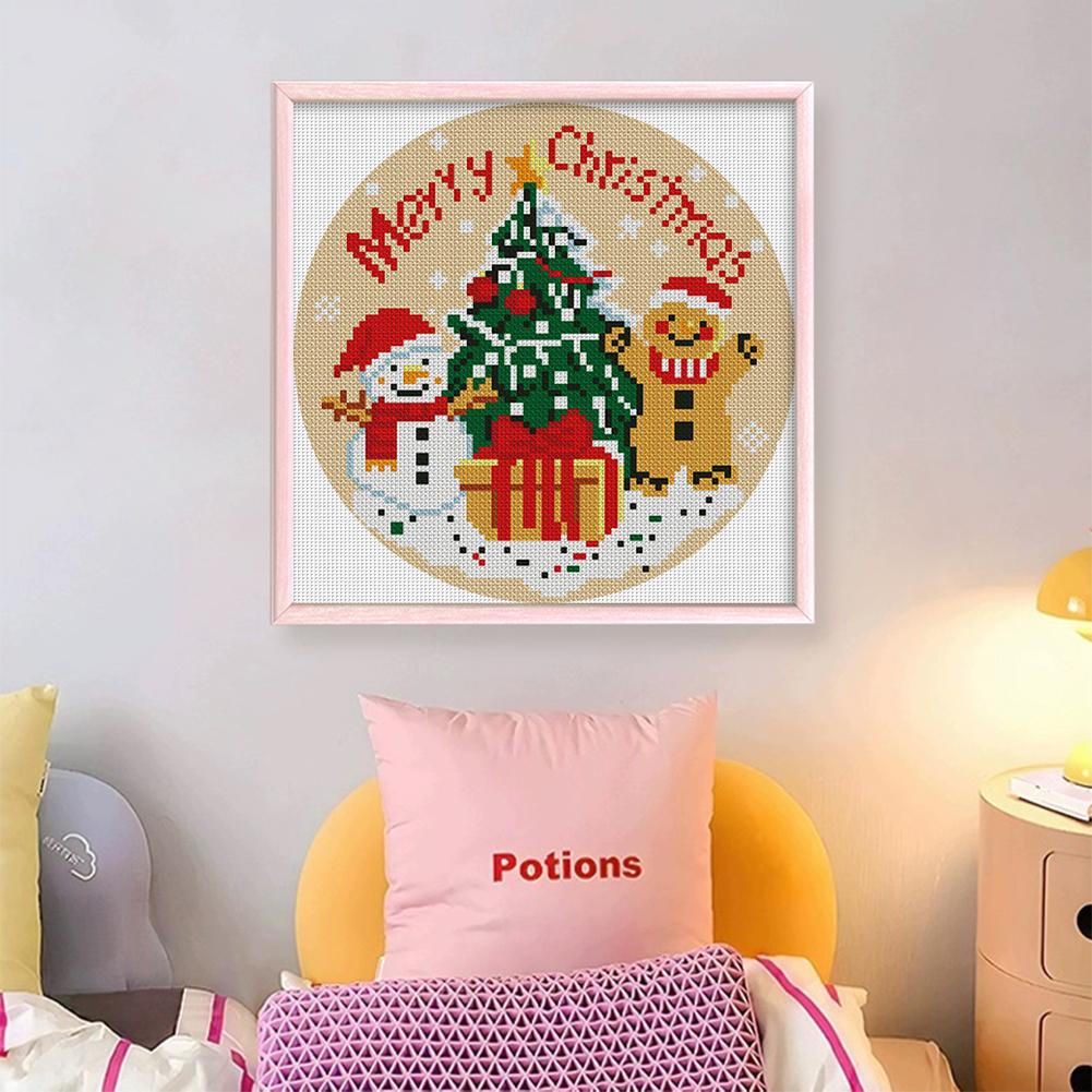 Weihnachten Gedrucktes Kreuzstichset DIY 11CT Stickhandwerksset Heimdekor