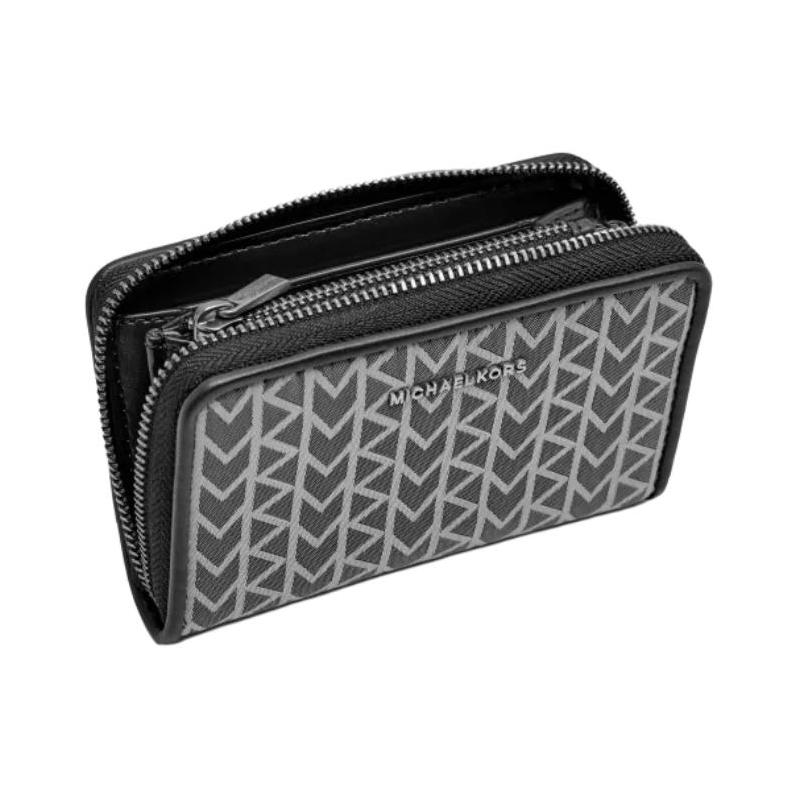 Michael Kors Jet Set Metal Brand Logo Polyester (Polyester) and PU and Acrylic Wallet Small Women's Black