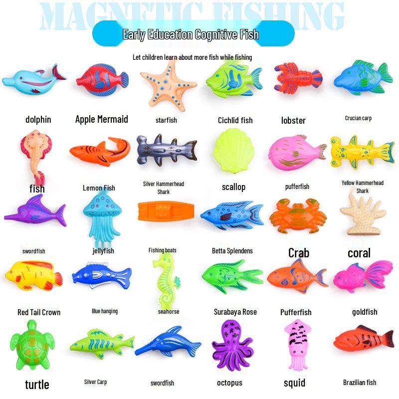 Best-Selling 40-Piece Kids' Magnetic Fishing Game Set for Water Play