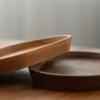 1 pièce Vaisselle Bois massif Assiette à dessert ronde Plateau en bois de style japonais Assiette à collation Assiette à fruits secs Assiette en bois