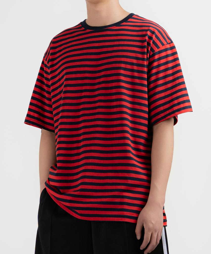 UNDEROFF Cotton Striped Short Sleeve T-Shirt Black