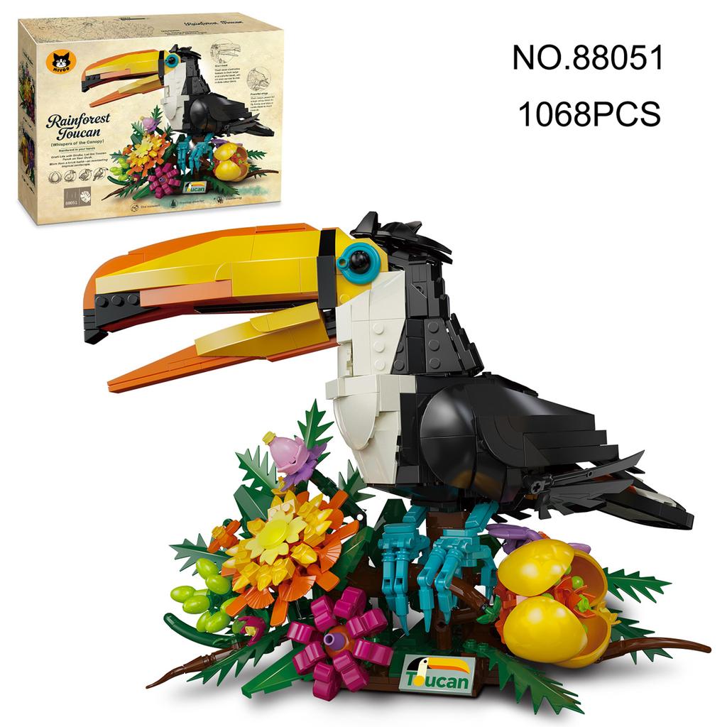 High-Standard 1068Pcs Big-Billed Bird First-Class Flower Premium-Quality Construction Premium-Quality Construction-Blocks Play Sets First-Class Moc
