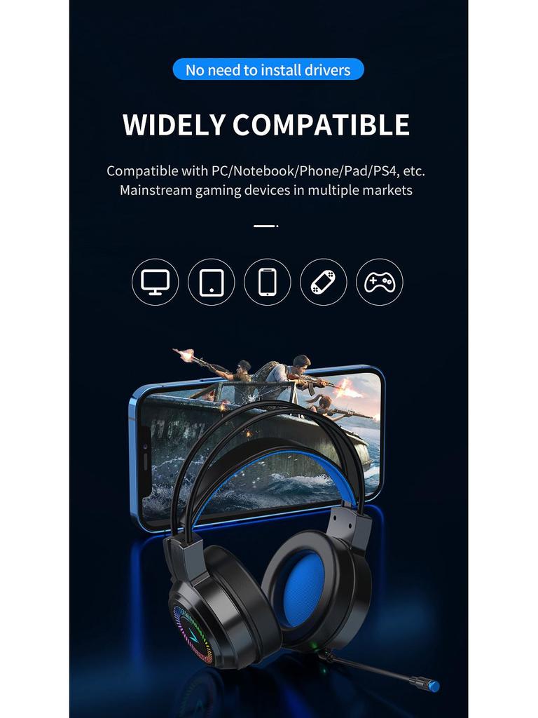 King G58 Wired 7.1 Channel Gaming Headset for PUBG - PC & Laptop Compatible Earphones