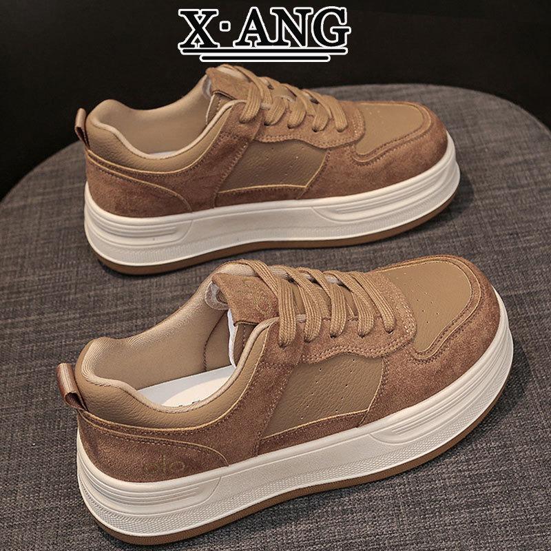 

Женские белые туфли на толстой кожаной подошве, новая осенне-зимняя обувь, женские ретро универсальные повседневные спортивные туфли 40