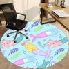 1pc Mermaid Cats Office Round Rug, Non-slip, Soft and Durable Office Rug for Interior Decoration, Perfect for Office, Beautiful Decoration yy260324009