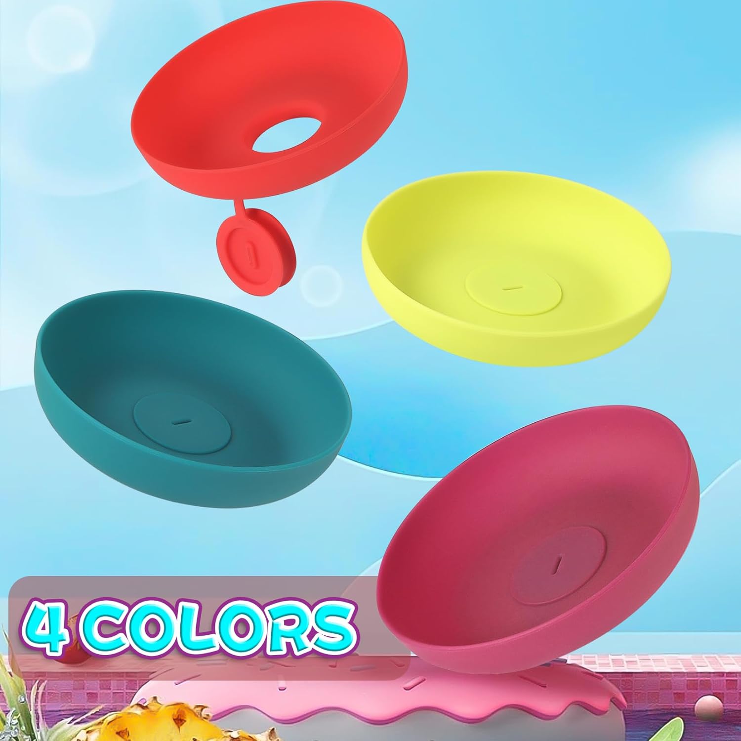 

4 шт. держатель для мороженого для детей, улавливает капли до того, как они упадут, замороженное мороженое для летних дней и вечеринки с мороженым на день рождения 4PCS MIX COLOR