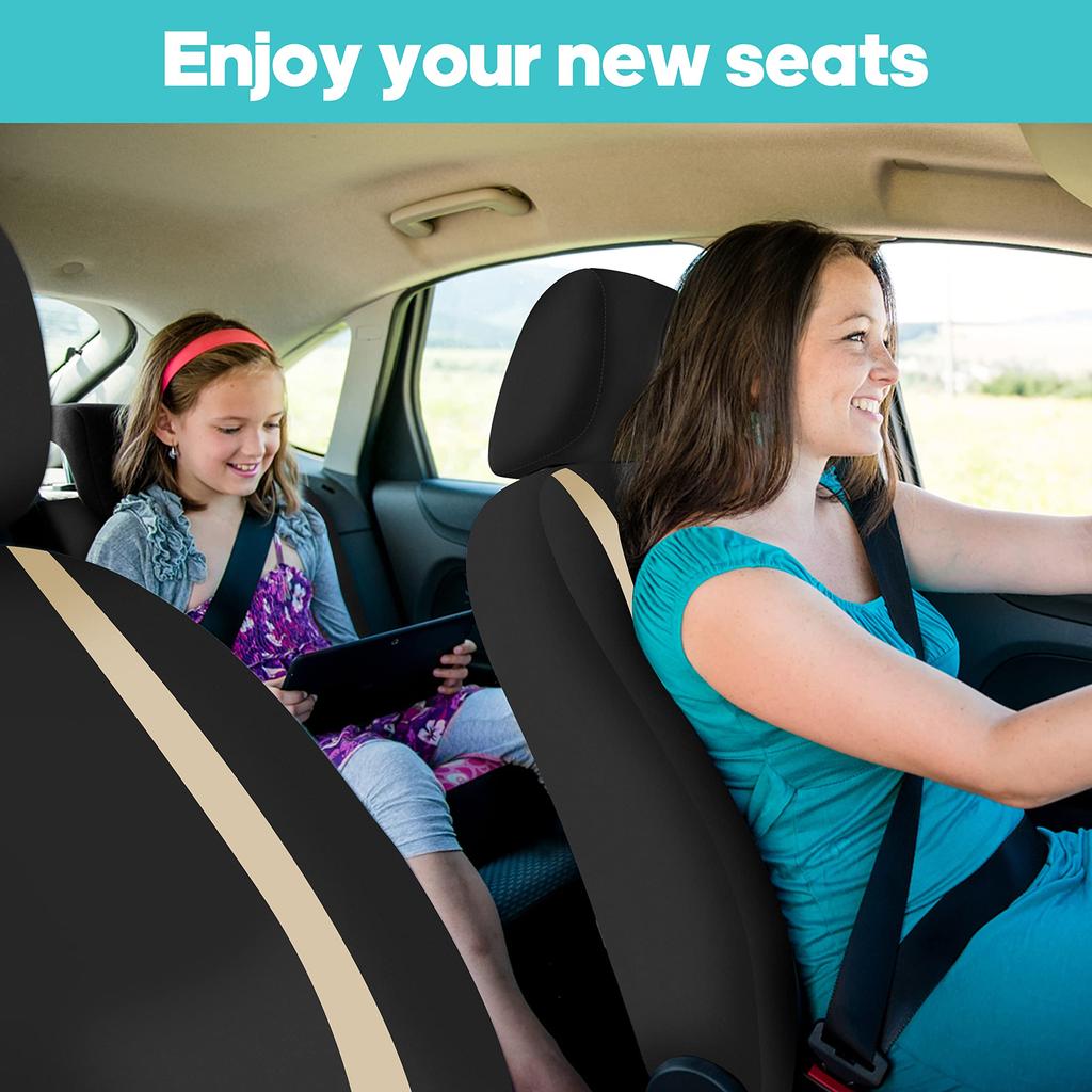 FH Group Group Beige Car Seat Full Set Imported from FB032BEIGE114 (FH International) Covers, [Officially Japan]