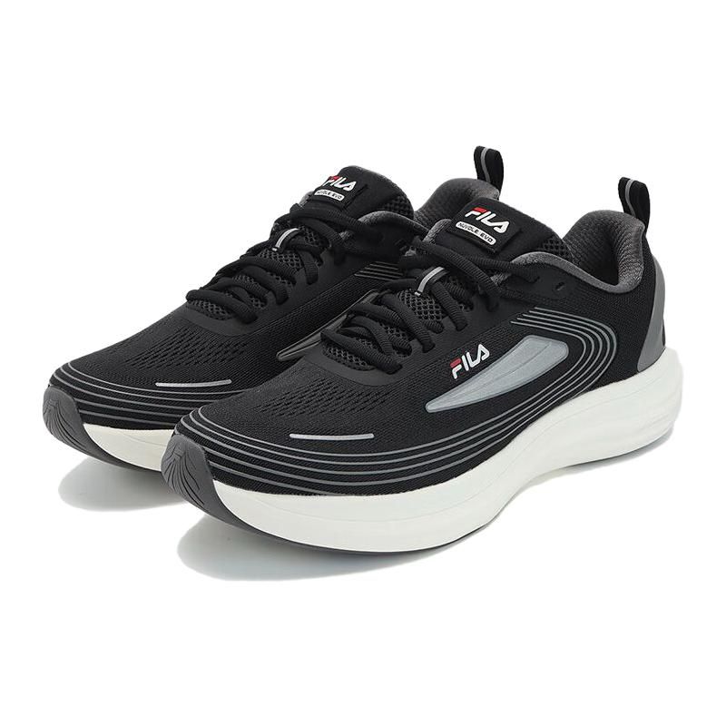 Fila Nuvole Evo Lightweight Fabric Low-Top Running Shoes Men Sneakers Black White A12M331112FBA