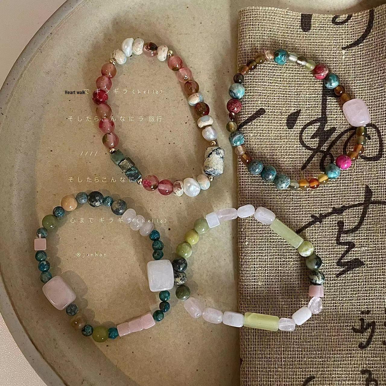 

Agate Beaded Zen Bracelet: Ethnic Style Hand Jewelry for Women