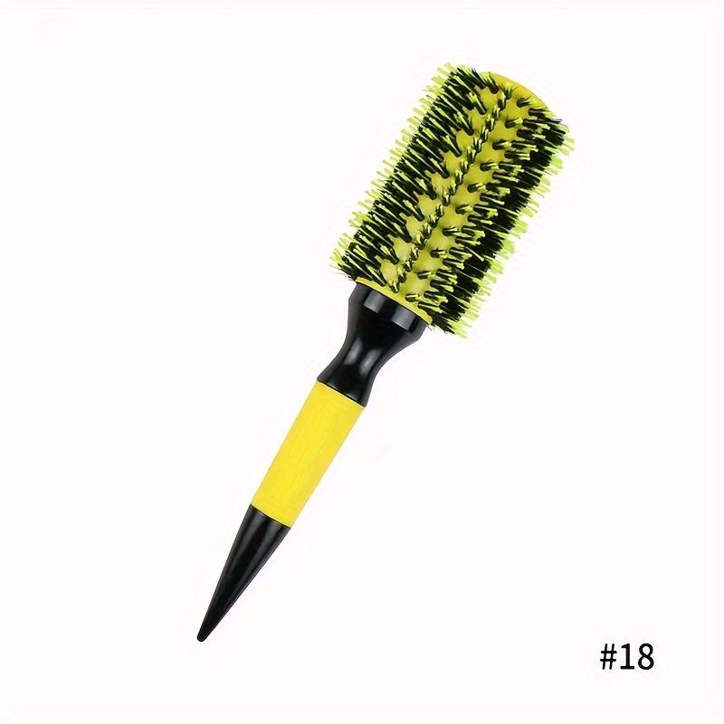 Yellow Aluminum Alloy Tube Bristle Nylon Needle Hair Curling Comb Women Hair Styling Tools