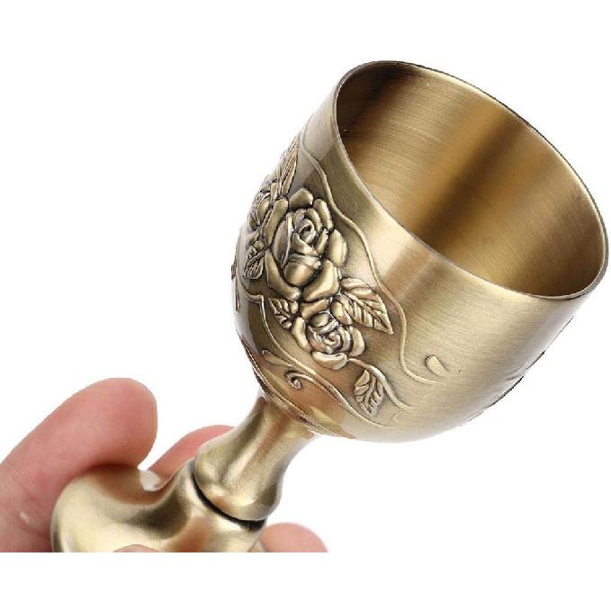 Wine Goblet Glasses Chalice European Goblet Vintage Metal Embossed Wine Cup Art Craft Decoration Home Ornaments