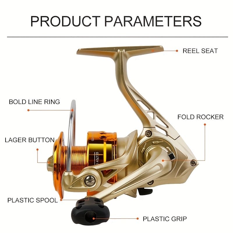 Kühne Legierung ABS Galvanisierung Weitwurf Spinnrolle Faltbare Kurbel Angelrolle Angelschnurrolle Starke Bremse Glatte Rolle Hohe Qualität