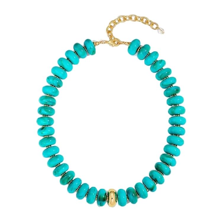 Trendy Acrylic Bead Chokers Necklace Elastic Cord Fit All Neck Size Great For Parties