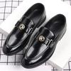 Fashion Black Brown Badge Loafers New Men's Pointed Pu Leather Driving Shoes Male Designer Formal Wedding Prom Dress Homecoming Footwear