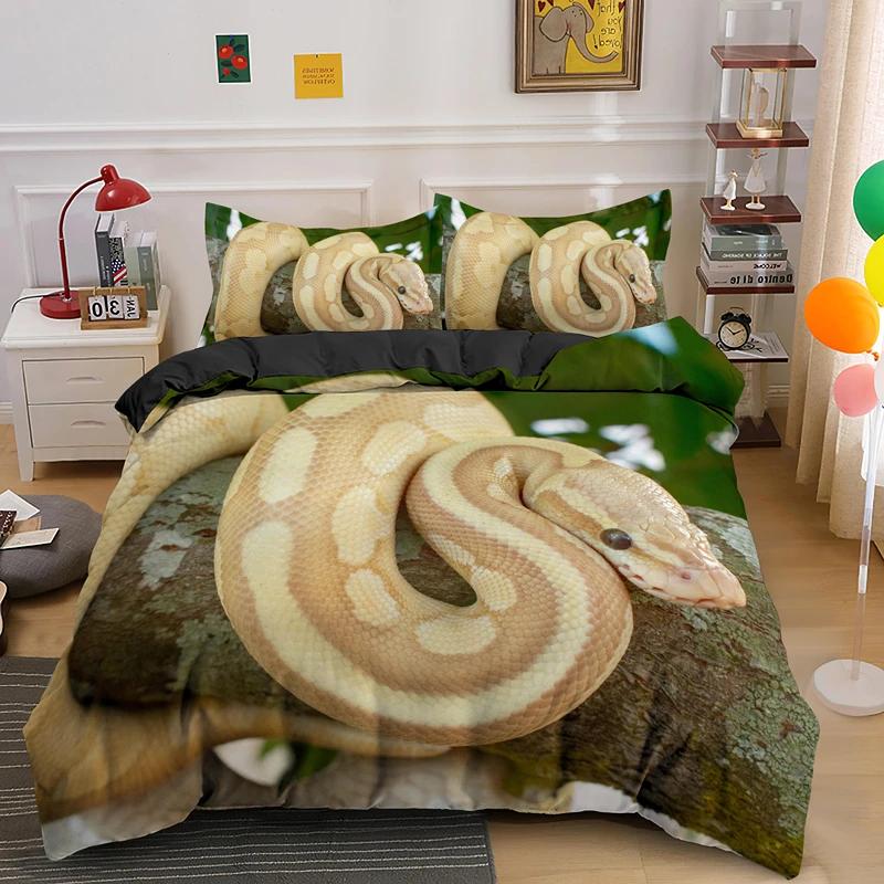 

Comforter Original Snake Pattern King Size Snake Bedding Set With 2/3Pcs Bedclothes Comforter Comforter (quilt)-EU Single(135*200cm)3pcs