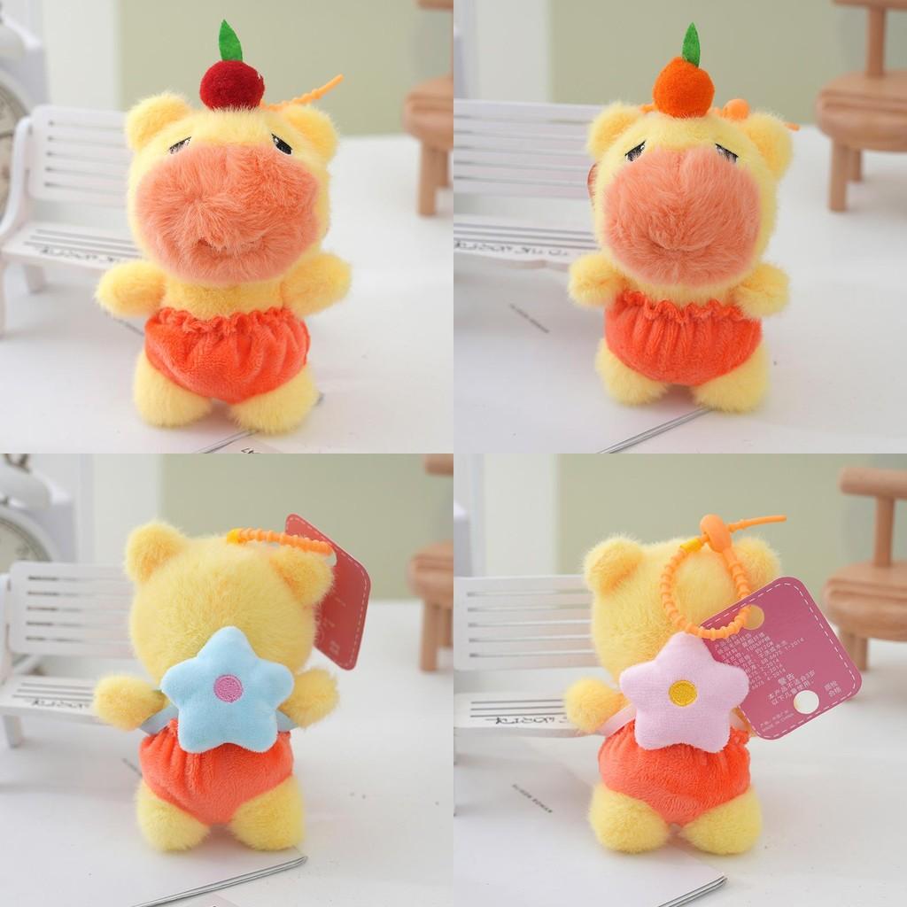 Capybara Persimmon Plush Keychain Animal Stuffed Doll Toy Decoration Gift Kids