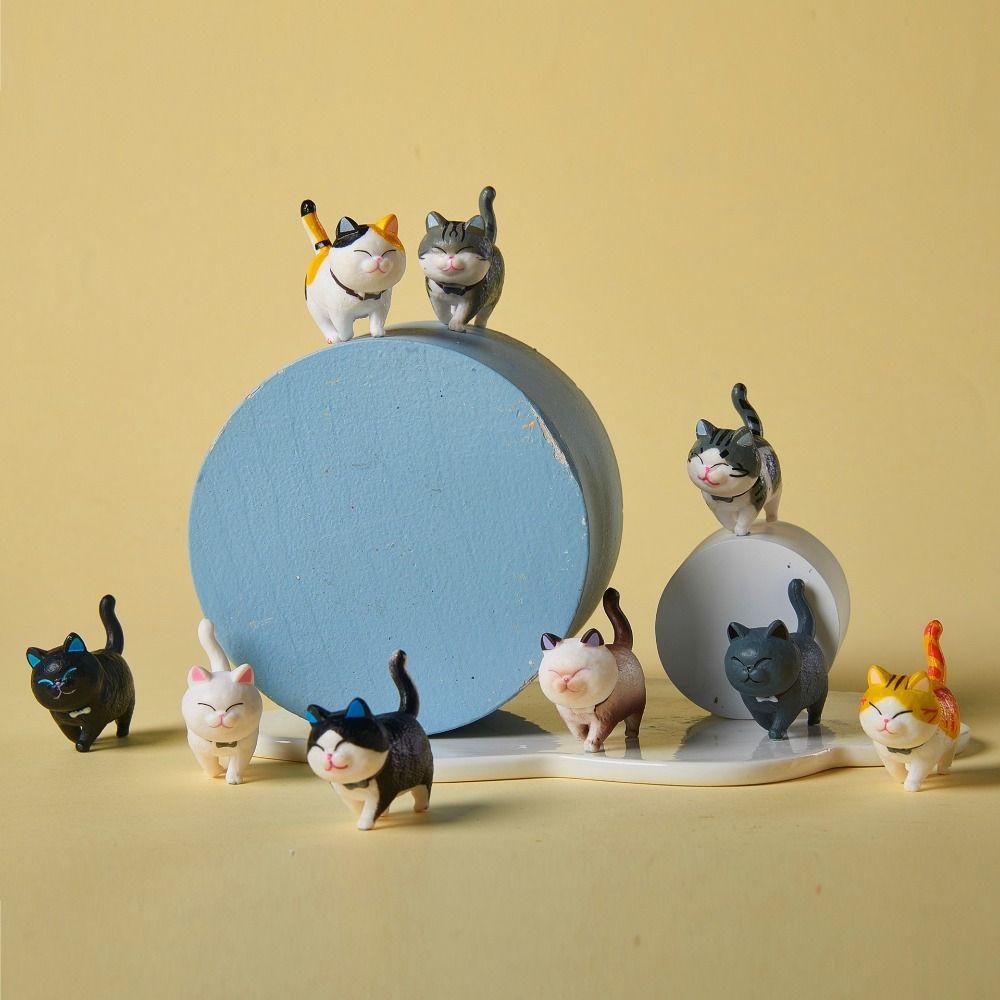 Desktop Figurine Home Decoration Mini Kitten Model Creative Dollhouse Decor
