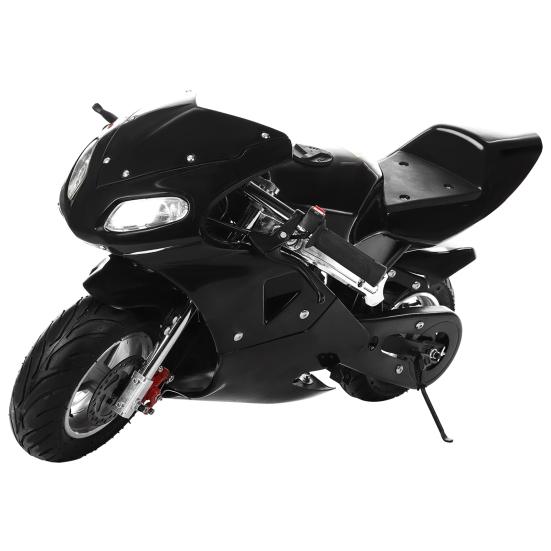 High Brightness Dual Headlights Rubber Handlebar Mini Motorcycle Strong Power 2-Stroke 49cc Over 12 Years Old Kids Pocket Gas Motorbike