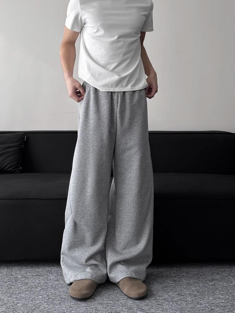 American high street profile scimitar casual pants men's loose wide-leg design sense three-dimensional cutting structure sports sweatpants tide
