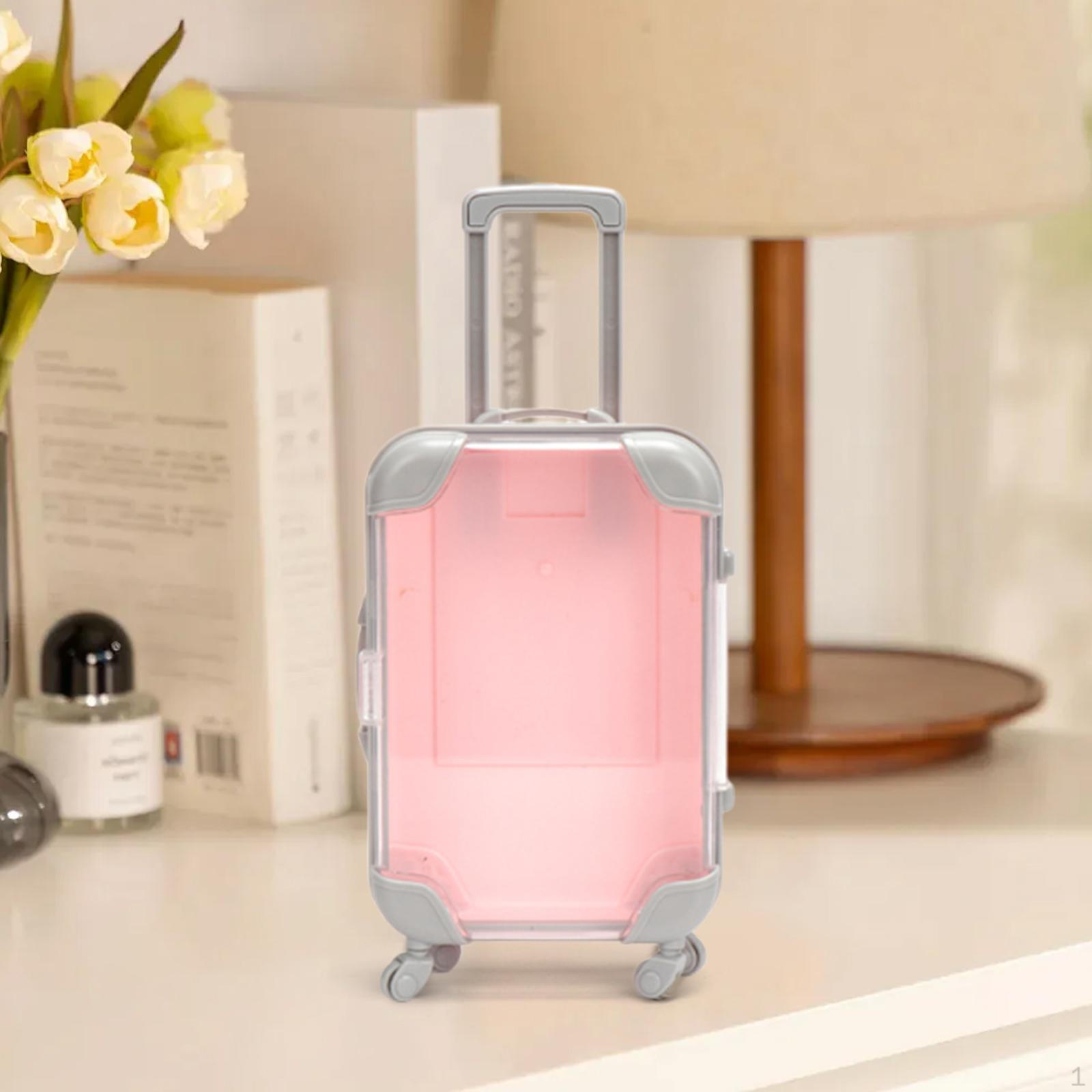 

Мини Чемодан Аксессуары для Кукольного Домика Прозрачная Конфетница Портативный Пустой Багаж Хранение Миниатюрный Pink