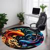 1pc Koi Fish Artwork Carpet, Round Non Slip Durable Large Size Office Carpet, Suitable for Office