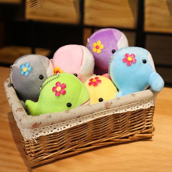 10cm Wieloryb Pluszowy Wisiorek Wypełnienie Bawełną PP Urocza Kreskówkowa Zwierzęca Lalka Pluszowa Zabawka Ozdoba Kolorowa Wypchana Morska Zwierzęca Lalka Pluszowa Breloczek Prezent dla Dzieci Dziewczynki