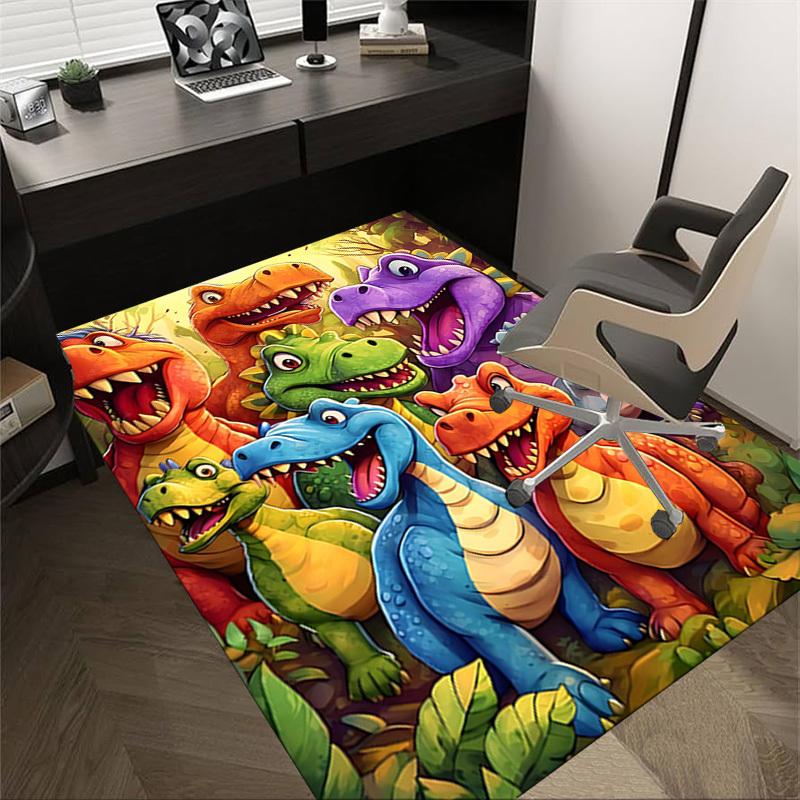 

1PC dinosaur colorful Extra Large Non-Slip Floor carpet, Office, family, bedroom, Studio Large Area Rug,Longlasting Material-J0409 60cm by 90cm
